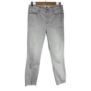 Paige Jeans Womens 29 Gray Hoxton Crop Frayed Hem Stretch Grunge Coastal
